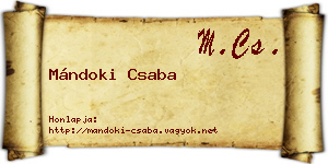 Mándoki Csaba névjegykártya