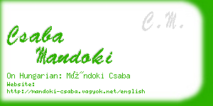 csaba mandoki business card
